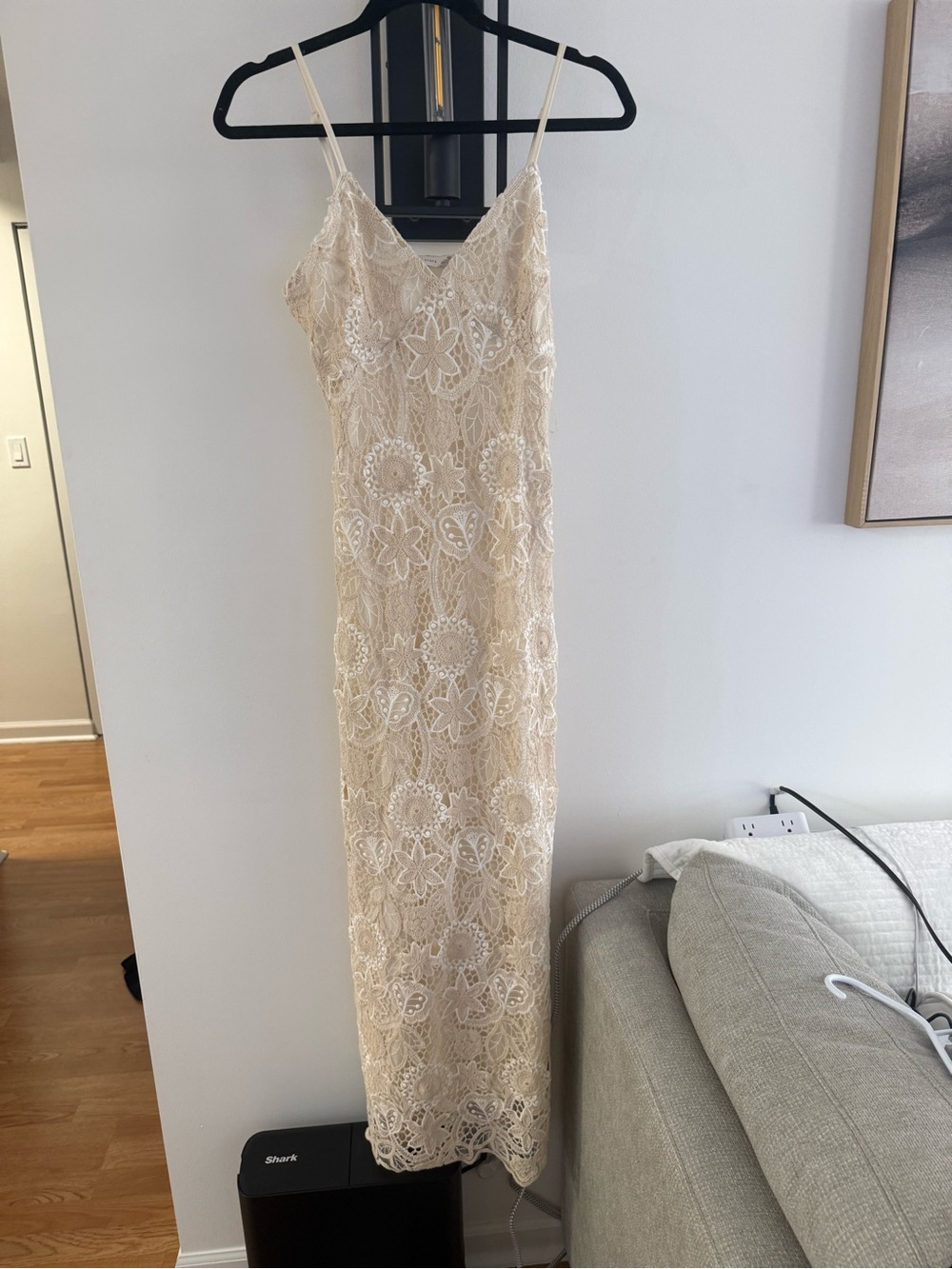 Altar’d State Elegant Cream Lace Slip Dress with Spaghetti Straps